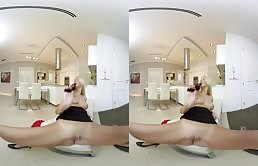 Big tits blonde masturbating in virtual reality